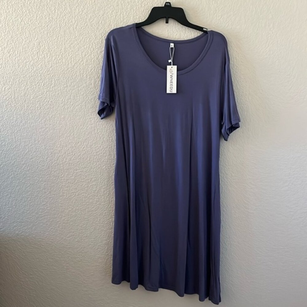 XL NWT Rayon/spandex blue dress with pockets